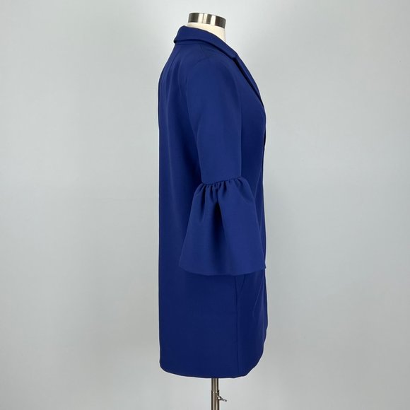 Banana Republic Womens Blue Bell Sleeve Coat Button Front Mid Length size Small - Picture 8 of 15